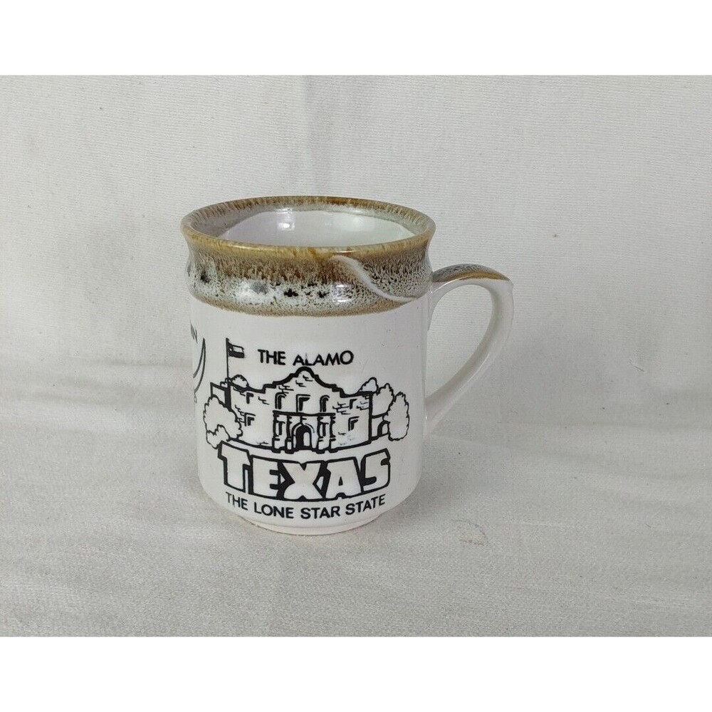 Texas Coffee Mug 3.5” Lone Star State, Alamo, Longhorn, Stadium Vintage